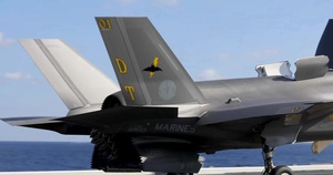 U.S. Marine Corps F-35B Lands on JS Izumo (B-Roll)