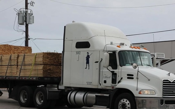 COL Kevin Golinghorst tour of Hurricane Ida blue roof contractor warehouses