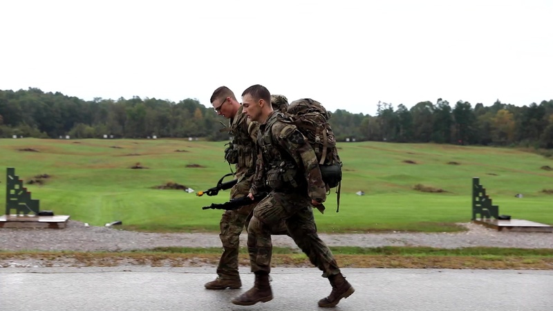 Army Best Warrior Competition ruck march Broll