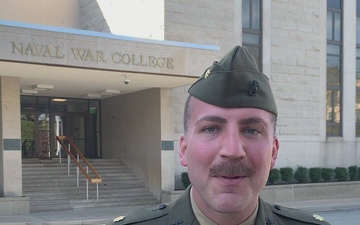 ESPN/Chicago Bears shout out from Major Thomas Schueman stationed at the U.S. Naval War College in Newport, Rhode Island, 12 Oct 2021.