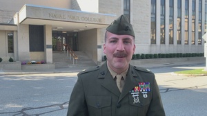 ESPN/Chicago Bears shout out from Major Thomas Schueman stationed at the U.S. Naval War College in Newport, Rhode Island, 12 Oct 2021.