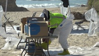 CDFW Environmental Scientist Roy Kim talks about the Shoreline Cleanup and Assessment Team (SCAT) process in a two-minute video