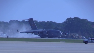 Flight carrying Air Force and Army leadership marks reopening of Pope Army Airfield