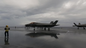B-Roll: Rainy Flight Deck Operations
