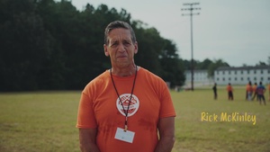 The Charlotte Eagles host a soccer camp on Fort Pickett
