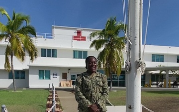 HM3 Winisha McLarty Shouts Out LA Rams from Guantanamo Bay Cuba