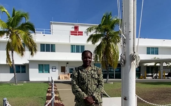 HM3 Winisha McLarty Shouts Out LA Rams from Guantanamo Bay Cuba