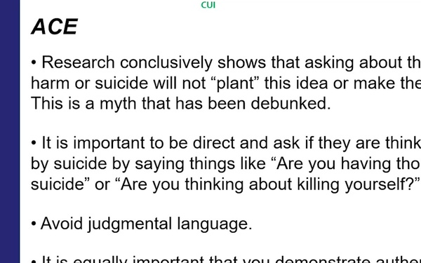 Suicide Awareness and Prevention Briefing