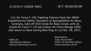 Aircraft takeoffs during Blue Flag 21