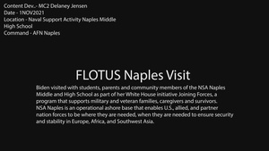 B-Roll Package: FLOTUS Dr. Jill Biden Visits Naval Support Activity Naples Middle High School