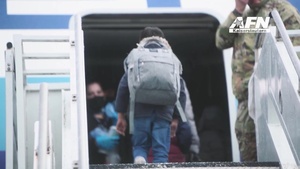 Next Bound for US: Last Afghan evacuees depart Ramstein (w/ graphics 720p)
