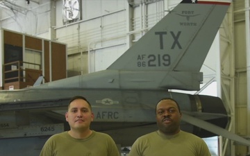 Tech Sgts Flores and Carter send a shout out to the Dallas Cowboys