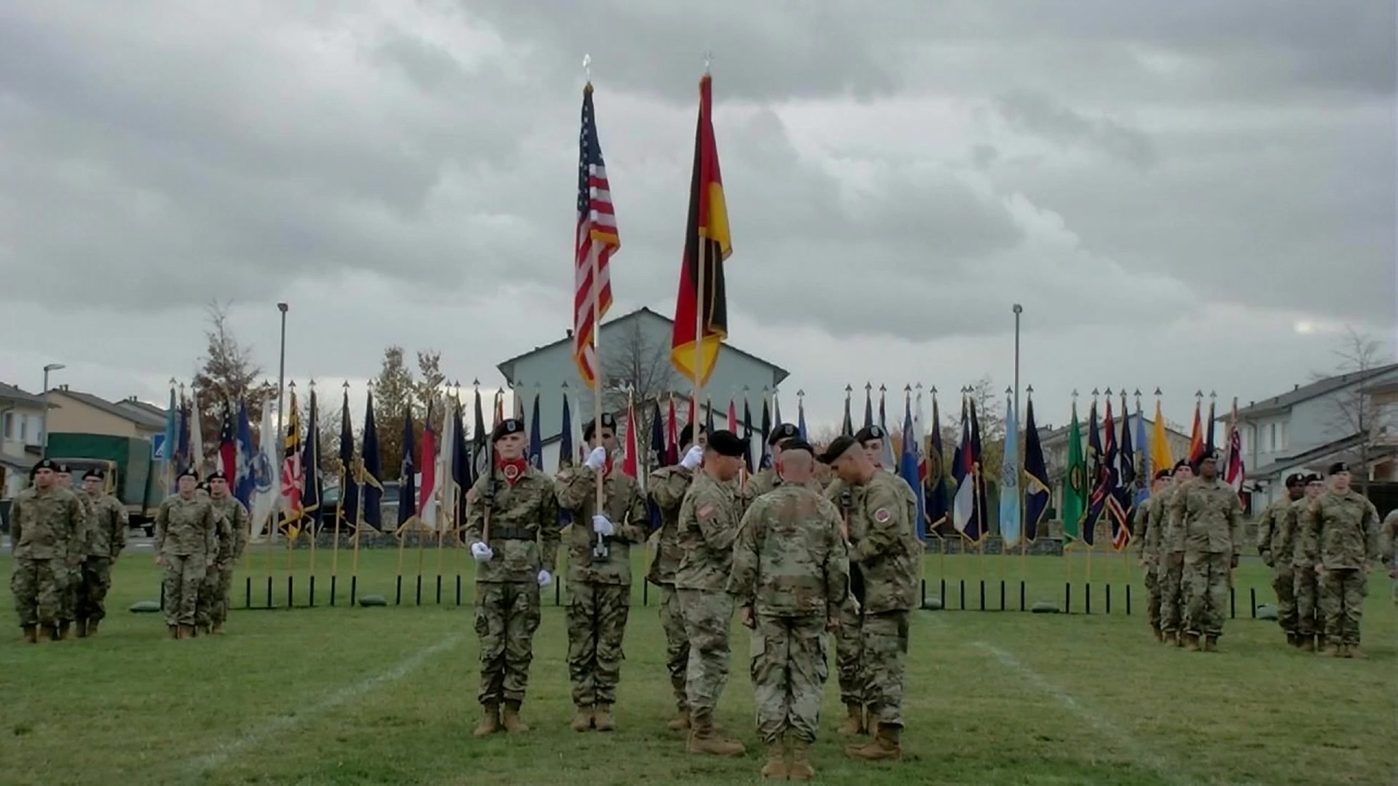 U.S. Army Europe & Africa Commanding General, GEN Christopher Cavoli, presides over the reactivation ceremony for 56th Artillery Command on Clay Kaserne on Allen Field.