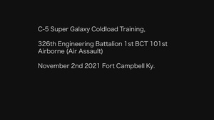 C-5 Super Galaxy Cold Load Training