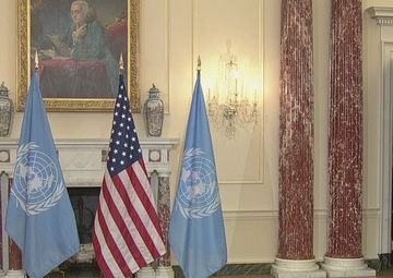 Secretary Blinken meets with Director General of the International Organization on Migration Antonio Vitorino, at the Department of State
