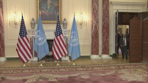 Secretary Blinken meets with Director General of the International Organization on Migration Antonio Vitorino, at the Department of State
