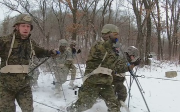 Ski training during Cold Weather Operations Course class 21-02 at Fort McCoy, Wisconsin