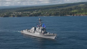 Future USS Daniel Inouye Honors the Islands While Transiting to New Home