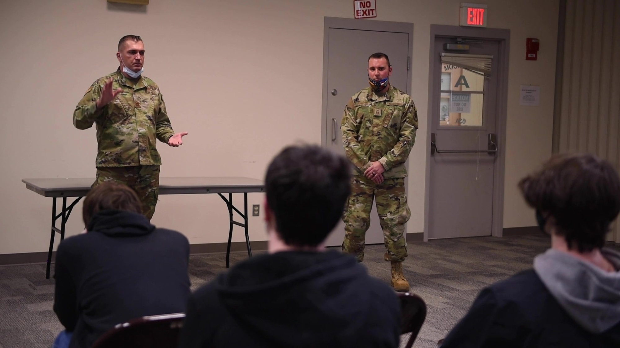 Students from Cape Cod Regional Technical High School visit Otis Air National Guard Base, Massachusetts, Nov. 17, 2021. These information technology students toured several facilities and received briefings on how the 102nd Intelligence Wing uses information technology in an array of career paths. (U.S. Air National Guard video by Airman 1st Class Francesca Skridulis)