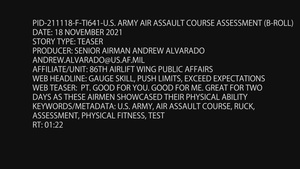 U.S. Army Air Assault Course Assessment (B-roll)