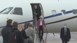 NATO Secretary General and the President of the European Commission arrive in Lithuania