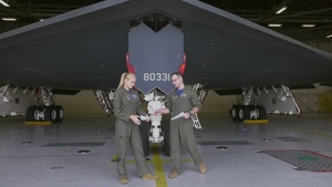 A B-2 Spirit pilot proposes in front of stealth bomber, engaged to love of his life