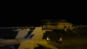USS Carl Vinson (CVN 70) Conducts Night-Time Flight Operations in South China Sea