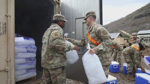 Task Force Ohana Soldiers deliver water B-Roll