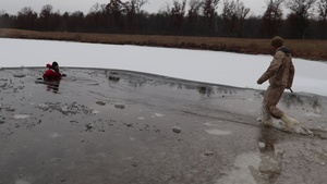 Marine participates in cold-water immersion training at Fort McCoy during CWOC