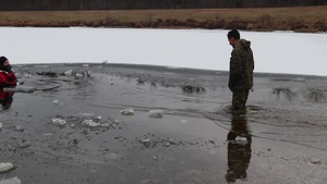 Marine participates in cold-water immersion training at Fort McCoy during CWOC, Part III