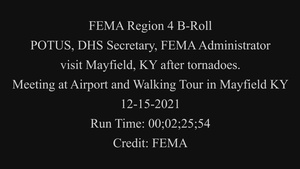 President Joe Biden tours downtown Mayfield after Tornado Damage B-roll