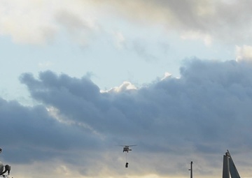 USS Carl Vinson (CVN 70) Conducts VERTREP with USNS Yukon (T-AO 202)