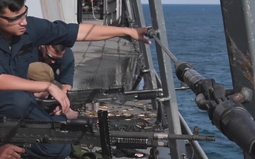 USS Arlington Sailors Conduct Live Fire Training