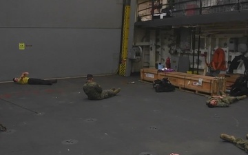 USS Arlington Sailors Conduct Mass Casuality Drill