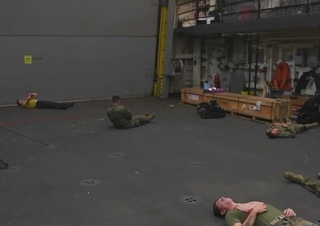 USS Arlington Sailors Conduct Mass Casuality Drill