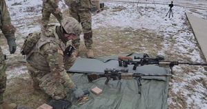Snipers with 2nd Battalion, 34th Armored Regiment practice shooting at the range