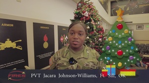 Pvt. Jacara Johnson-Williams, Holiday Message