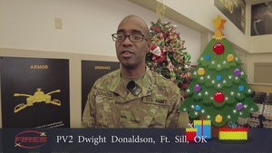 Pv2. Dwight Donaldson, Holiday Message