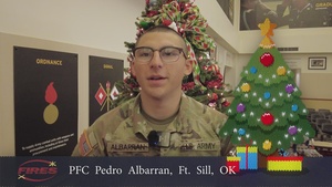 Pfc. Pedro Albarran, Holiday Message