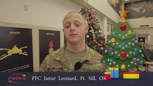 Pfc. Jamie Leonard, Holiday Message