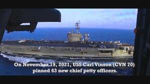 USS Carl Vinson (CVN 70) Pins 63 New Chief Petty Officers