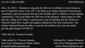 Volunteers wrap gifts for Operation Santa Claus 2021