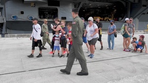 Visitors tour Nimitz-class aircraft carrier USS Carl Vinson (CVN 70) During Port Visit to Guam