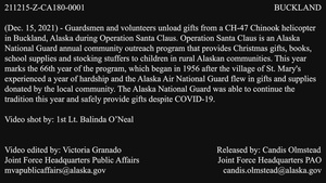 Alaska National Guardsmen deliver gifts to the children of Buckland, Alaska for Operation Santa Claus