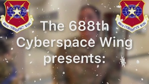 The 688th Cyberspace Wing observes the holiday season with two questions for 100 Airmen