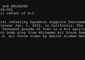 Travis AFB air refuels a B-2