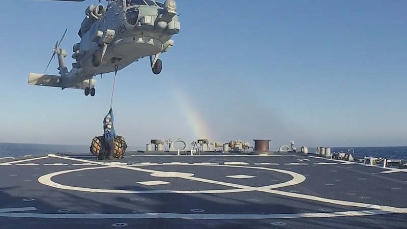 USS Ross conducts flight operations