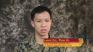 Lance Cpl. Penn Vo discusses his role at III Marine Expeditionary Force and U.S. 7th Fleet.