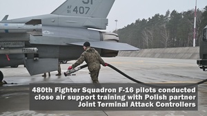 480th F-16s conduct CAS with Polish partner JTACs