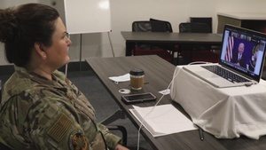 Air Force Major speaks with President Joe Biden about the COVID response mission in Yuma